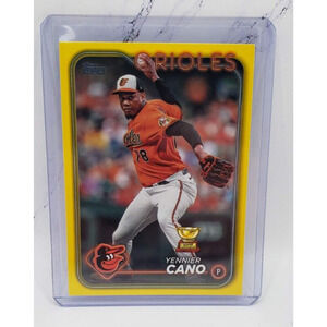 2024 Topps Series 1 #158 Yennier Cano Yellow Parallel RC gold cup